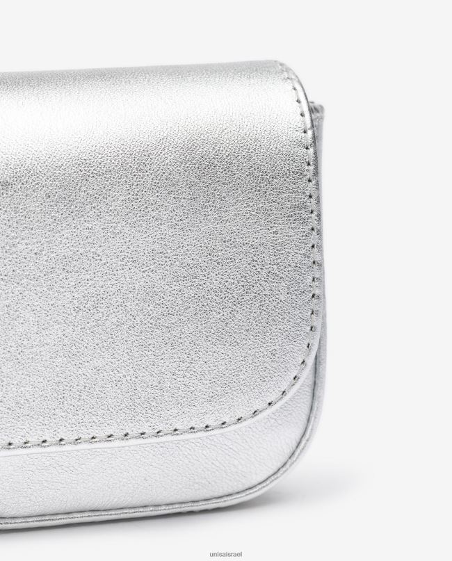 Unisa תיק צד עור באפקט מתכתי כסף נשים V2BP21212