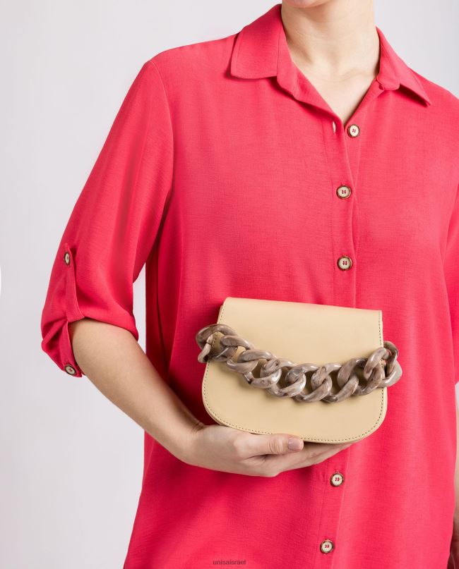 Unisa תיק יד עם שרשרת בז' נשים V2BP21220