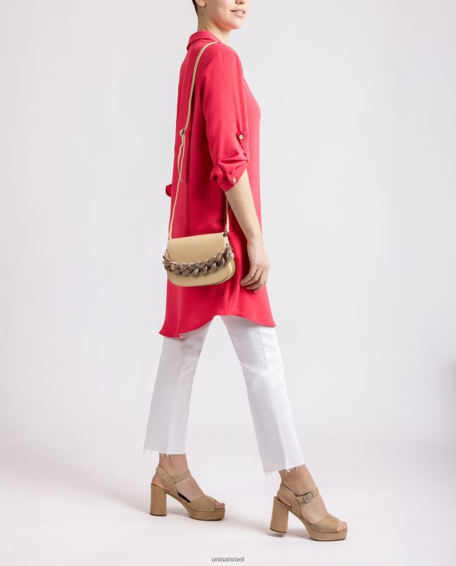 Unisa תיק יד עם שרשרת בז' נשים V2BP21220