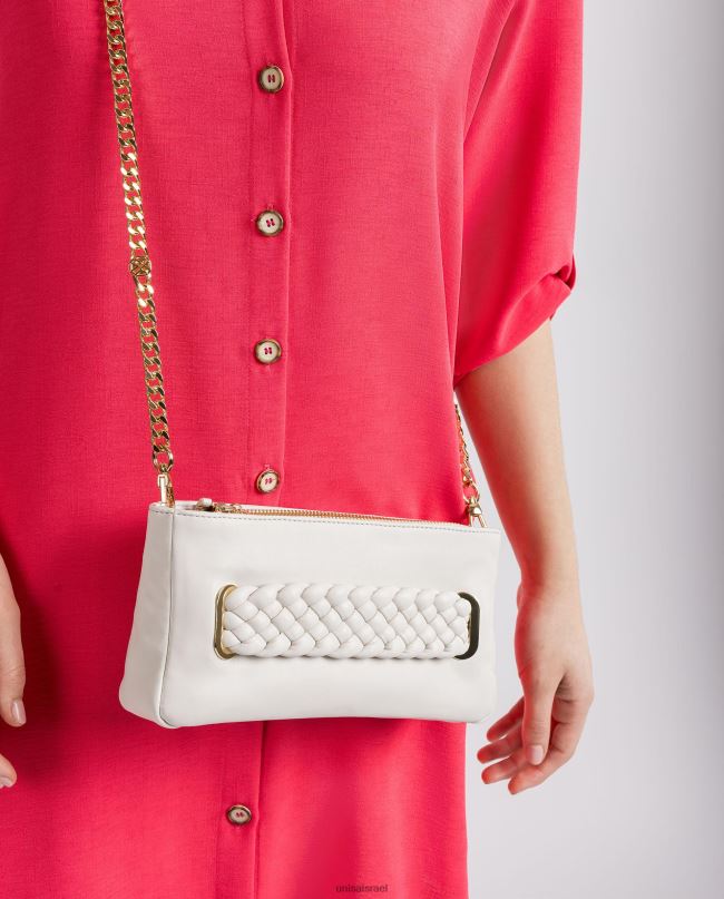 Unisa תיק יד קלוע לבן נשים V2BP21226