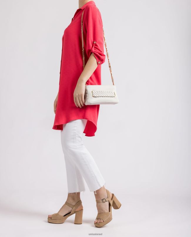 Unisa תיק יד קלוע לבן נשים V2BP21226