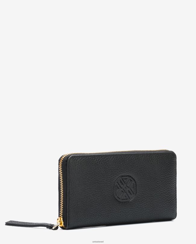 Unisa מונוגרמה של ארנק דק שָׁחוֹר נשים V2BP21231