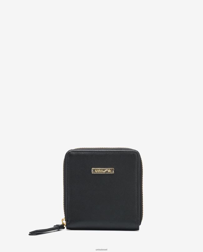 Unisa ארנק עור עם רוכסן שָׁחוֹר נשים V2BP21233