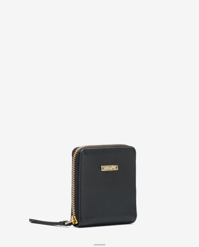 Unisa ארנק עור עם רוכסן שָׁחוֹר נשים V2BP21233