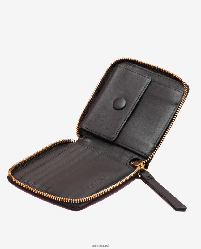 Unisa ארנק עור עם רוכסן שָׁחוֹר נשים V2BP21233