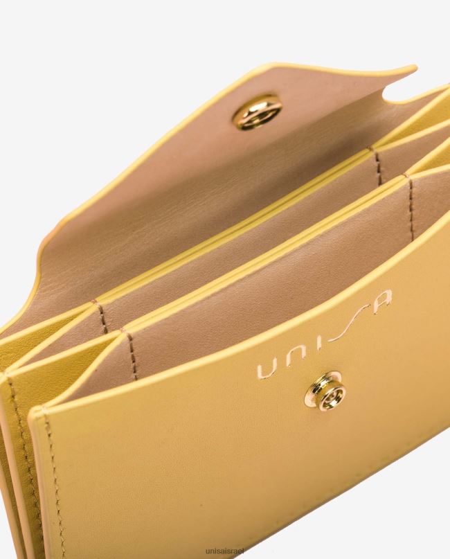 Unisa צבע בעל כרטיס עור צהוב נשים V2BP21238