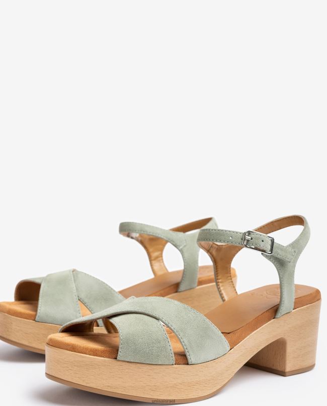 Unisa סנדל רצועה צולבת ירוק נשים V2BP2124