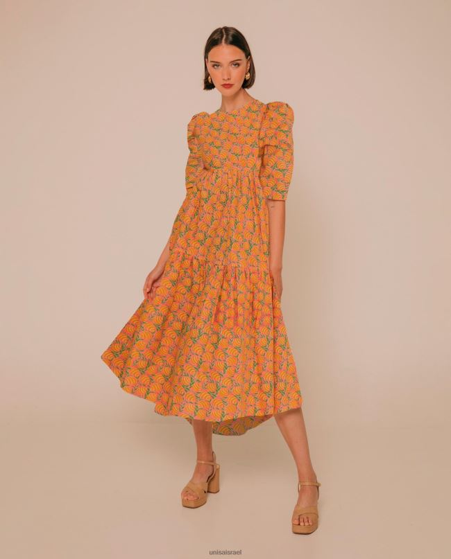 Unisa שמלה עם חצאית אסימטרית צהוב נשים V2BP21253