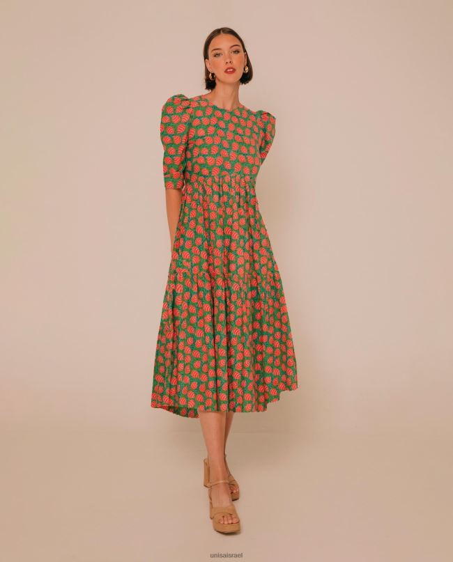 Unisa שמלה עם חצאית אסימטרית ירוק נשים V2BP21254