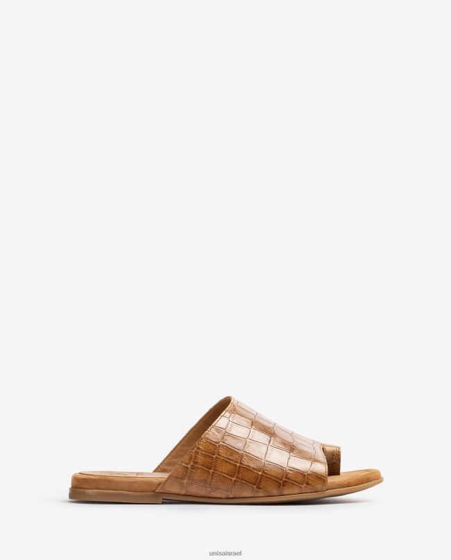 Unisa סנדלי פרד מעור שטוחים חום נשים V2BP21260