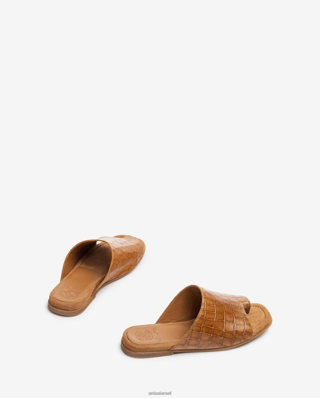 Unisa סנדלי פרד מעור שטוחים חום נשים V2BP21260
