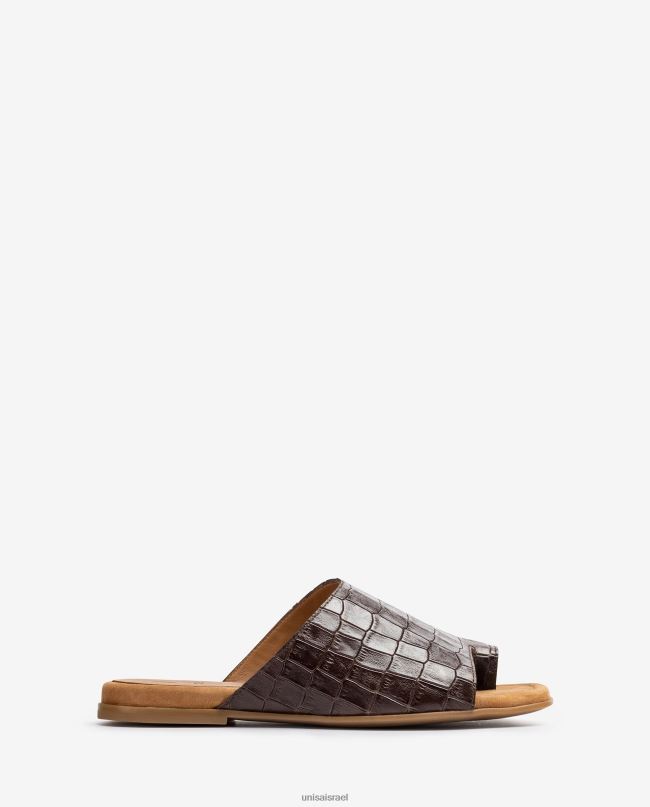 Unisa סנדלי פרד מעור שטוחים חום נשים V2BP21261