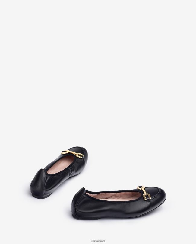 Unisa נעל בלרינה עם עיטור שָׁחוֹר נשים V2BP21266