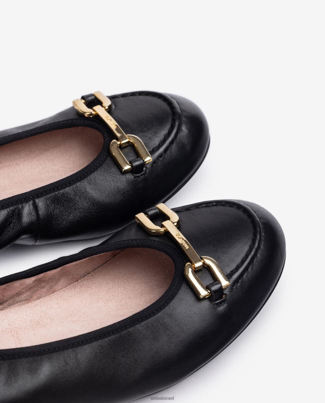 Unisa נעל בלרינה עם עיטור שָׁחוֹר נשים V2BP21266