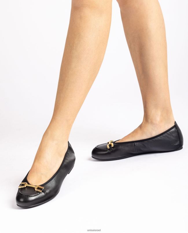 Unisa נעל בלרינה עם עיטור שָׁחוֹר נשים V2BP21266