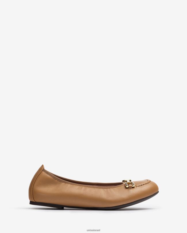 Unisa נעל בלרינה עם עיטור חום נשים V2BP21267