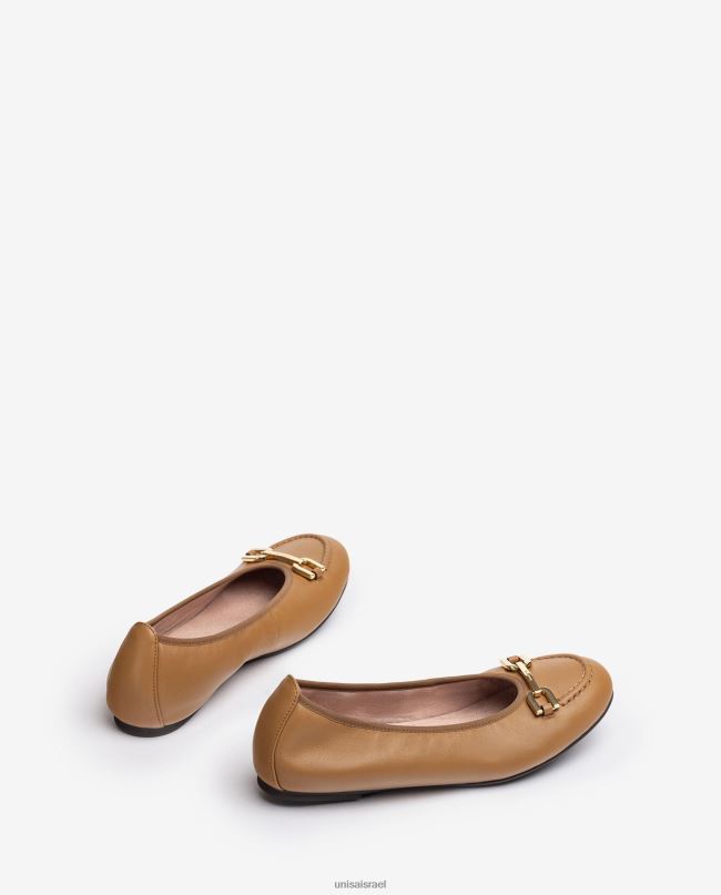 Unisa נעל בלרינה עם עיטור חום נשים V2BP21267