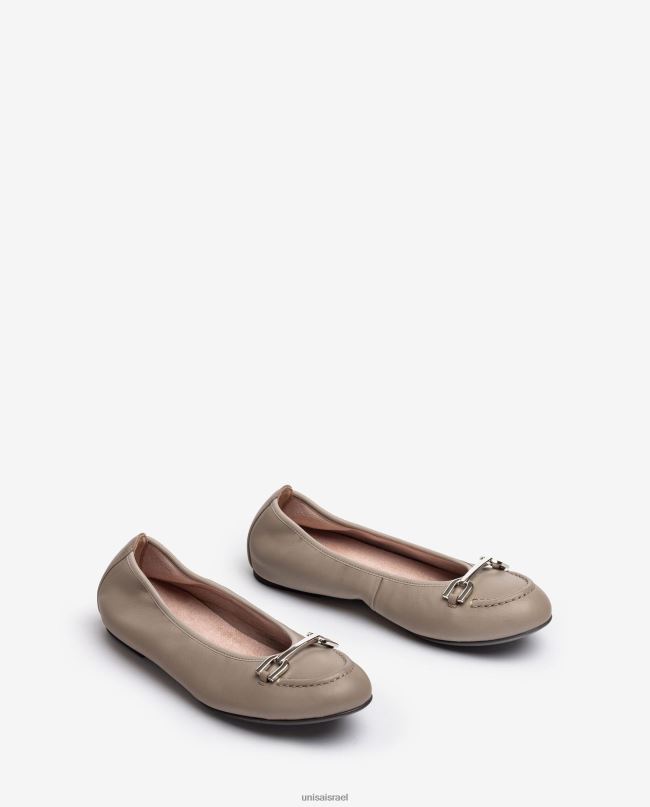 Unisa נעל בלרינה עם עיטור חום נשים V2BP21268