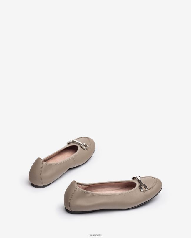 Unisa נעל בלרינה עם עיטור חום נשים V2BP21268