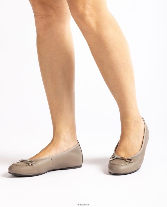 Unisa נעל בלרינה עם עיטור חום נשים V2BP21268