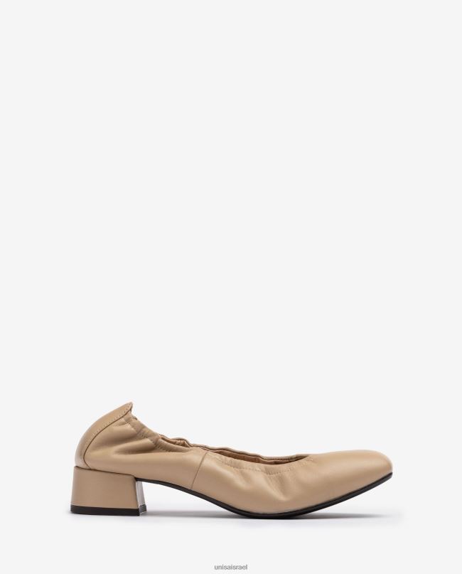 Unisa נעל עם עיטור מכווץ בז' נשים V2BP21296
