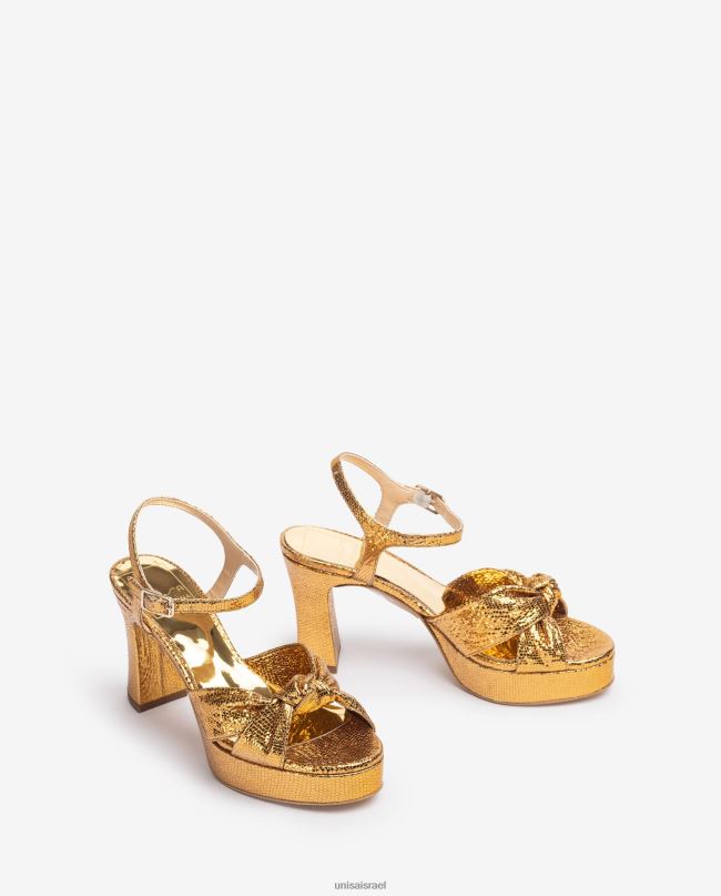 Unisa סנדל עם רצועות מסוקסות זהב נשים V2BP21308