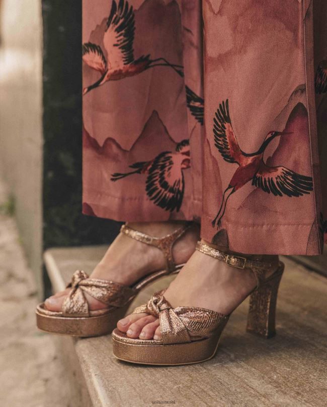 Unisa סנדל עם רצועות מסוקסות בְּרוֹנזָה נשים V2BP21309