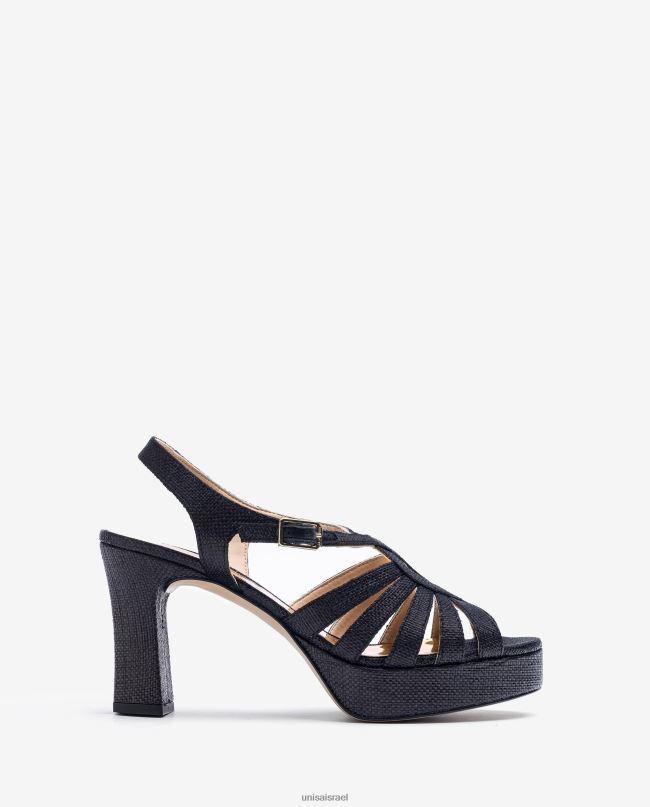 Unisa סנדל עשוי ברפיה שָׁחוֹר נשים V2BP21310