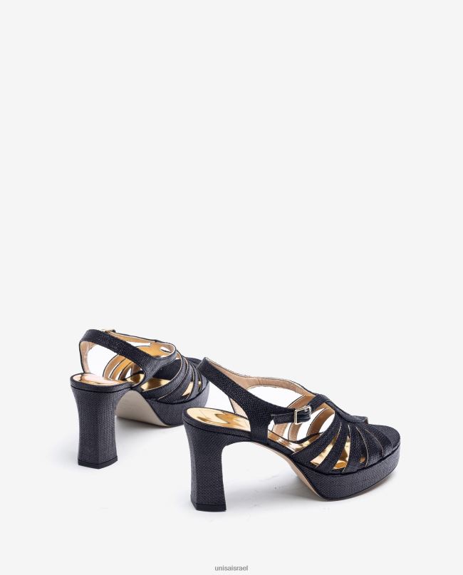 Unisa סנדל עשוי ברפיה שָׁחוֹר נשים V2BP21310