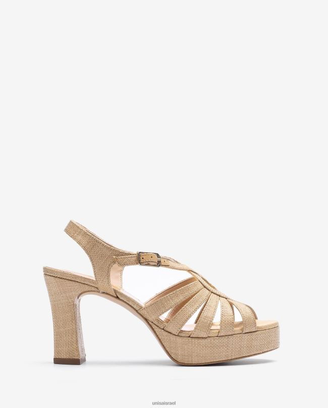 Unisa סנדל עשוי ברפיה חום נשים V2BP21311