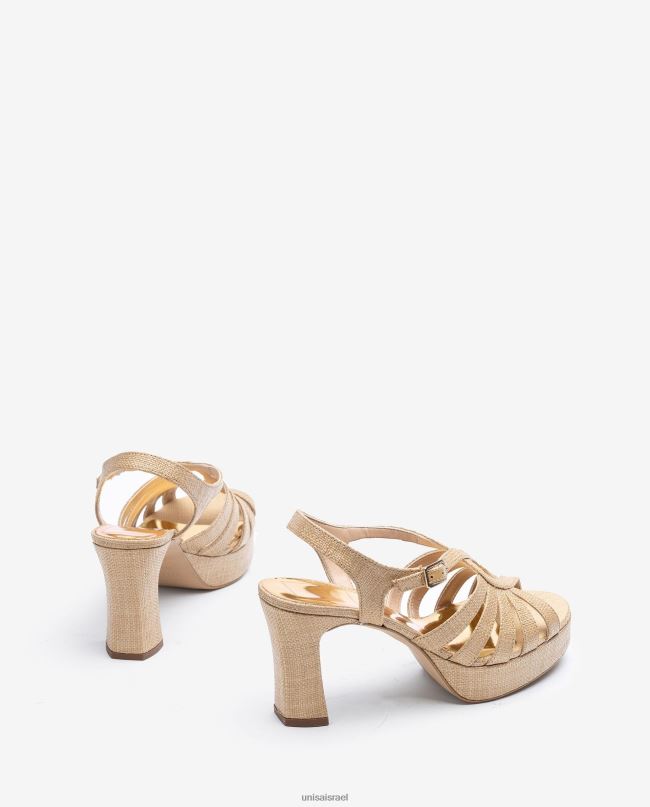 Unisa סנדל עשוי ברפיה חום נשים V2BP21311