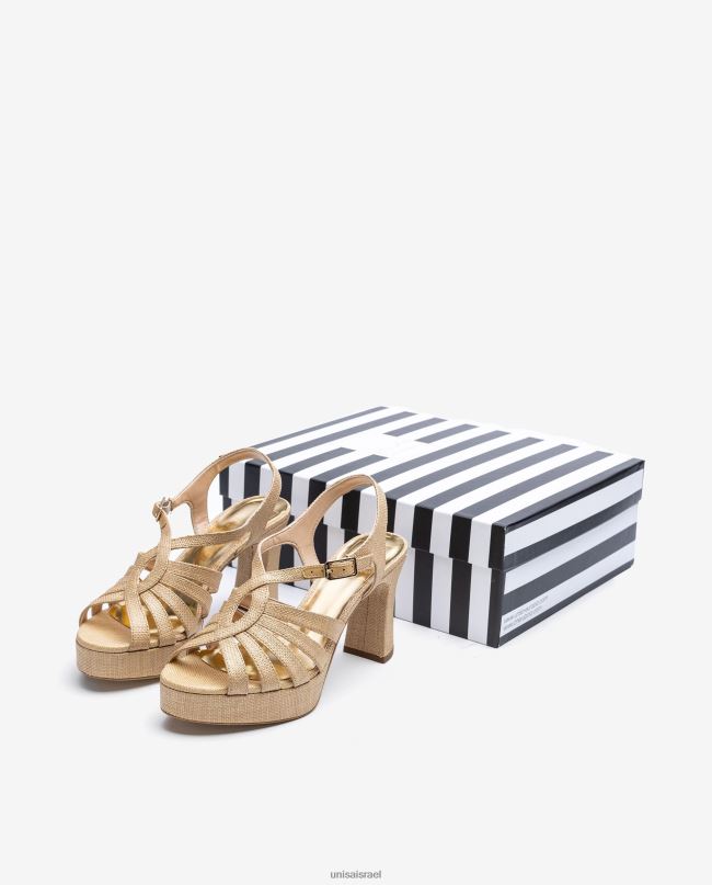 Unisa סנדל עשוי ברפיה חום נשים V2BP21311
