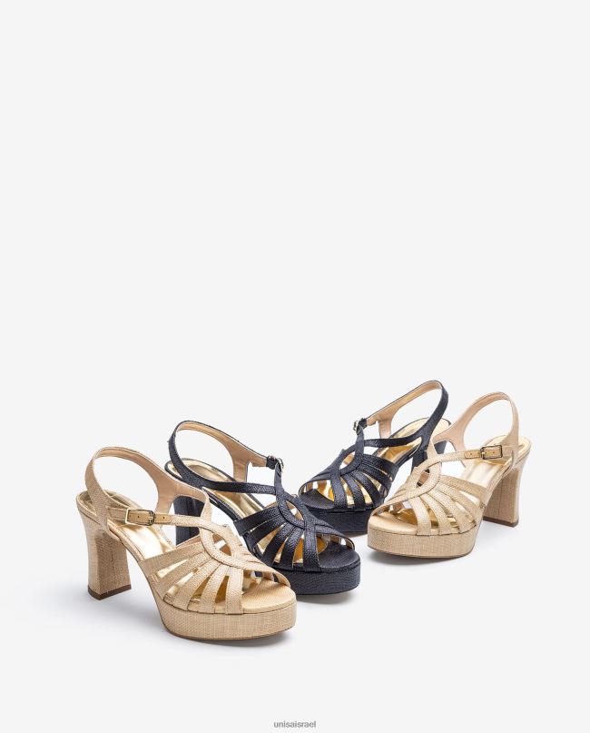 Unisa סנדל עשוי ברפיה חום נשים V2BP21311