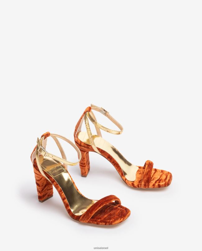 Unisa סנדל קטיפה תפוז נשים V2BP21317