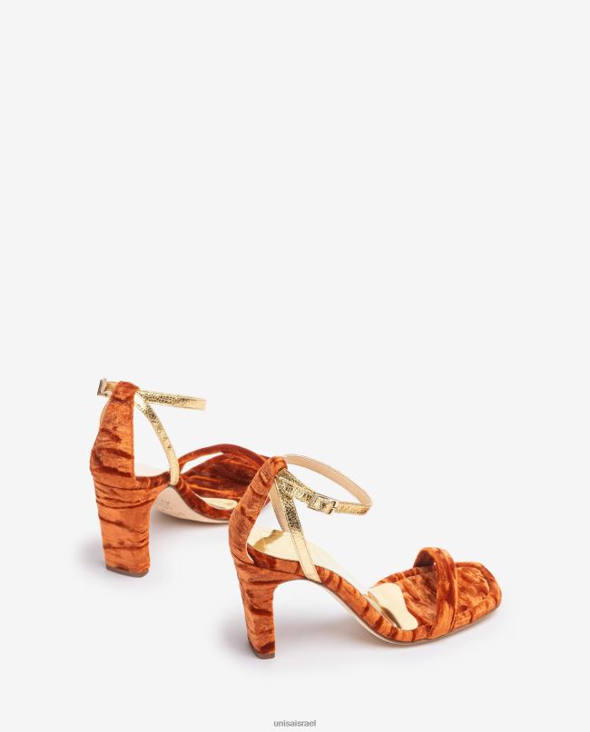 Unisa סנדל קטיפה תפוז נשים V2BP21317