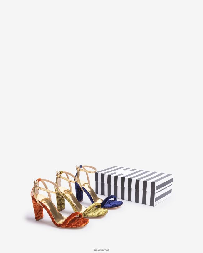 Unisa סנדל קטיפה תפוז נשים V2BP21317