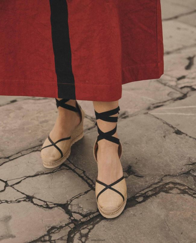 Unisa אספדריל עשוי רפיה ועור מְעוּדָן נשים V2BP21320