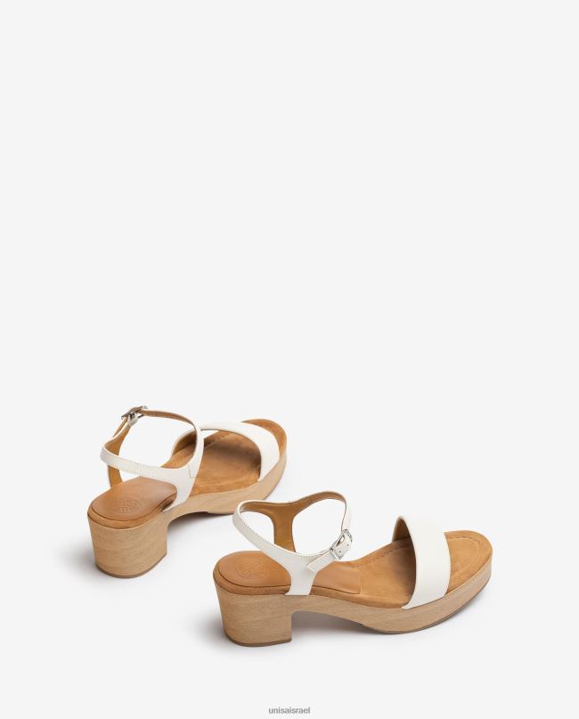Unisa סנדל עקב בלוק נמוך לבן נשים V2BP2135