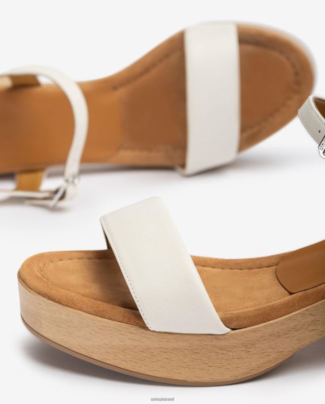Unisa סנדל עקב בלוק נמוך לבן נשים V2BP2135