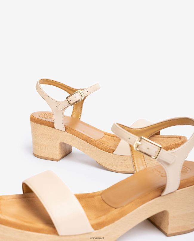 Unisa סנדל עקב בלוק נמוך בז' נשים V2BP2137