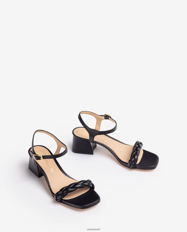Unisa סנדל עם רצועה קלועה שָׁחוֹר נשים V2BP2144