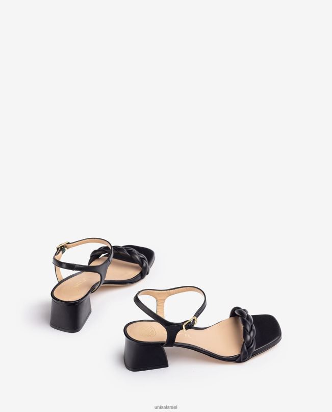 Unisa סנדל עם רצועה קלועה שָׁחוֹר נשים V2BP2144