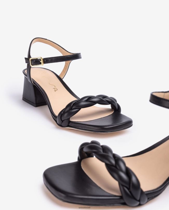 Unisa סנדל עם רצועה קלועה שָׁחוֹר נשים V2BP2144