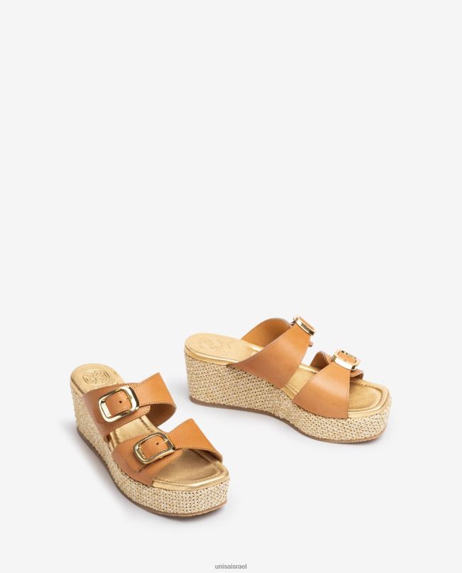 Unisa סנדל עם רצועות עם אבזם חום נשים V2BP2148