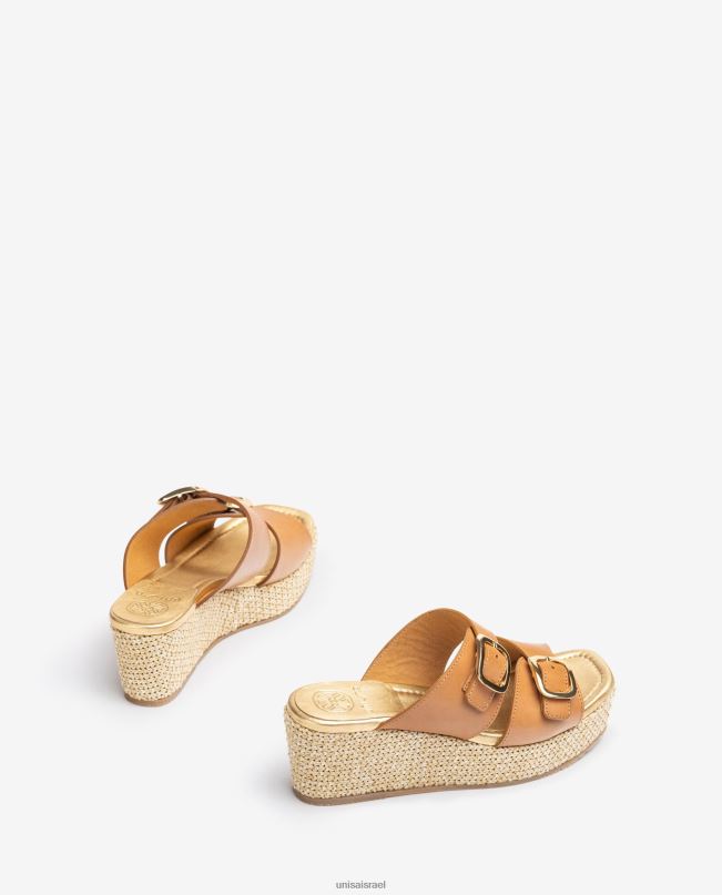 Unisa סנדל עם רצועות עם אבזם חום נשים V2BP2148