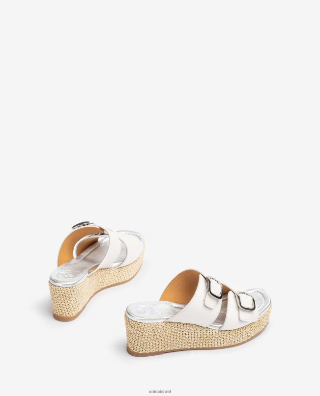Unisa סנדל עם רצועות עם אבזם לבן נשים V2BP2149