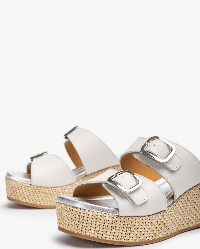 Unisa סנדל עם רצועות עם אבזם לבן נשים V2BP2149