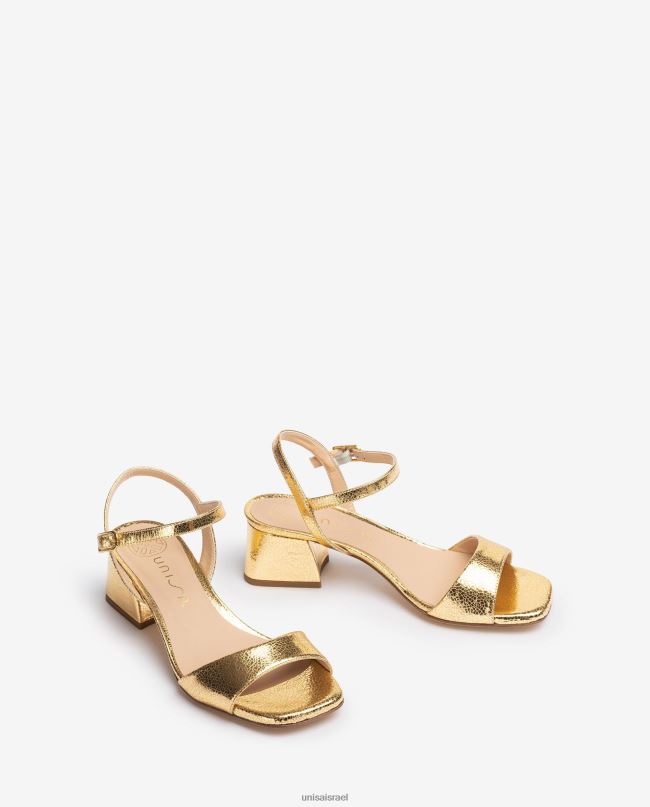 Unisa סנדל עם עקב רחב זהב נשים V2BP2150