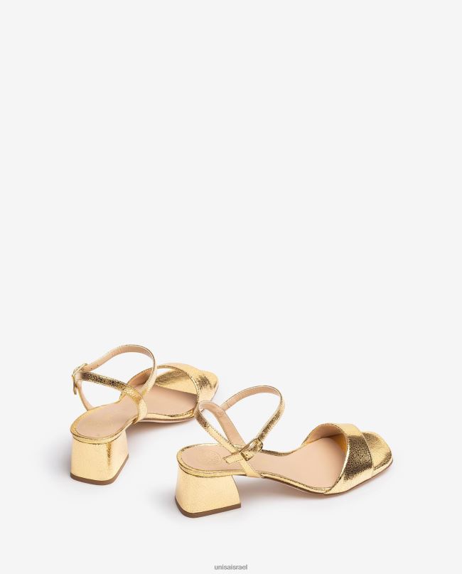 Unisa סנדל עם עקב רחב זהב נשים V2BP2150