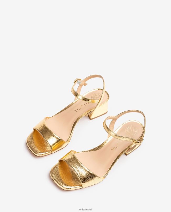 Unisa סנדל עם עקב רחב זהב נשים V2BP2150